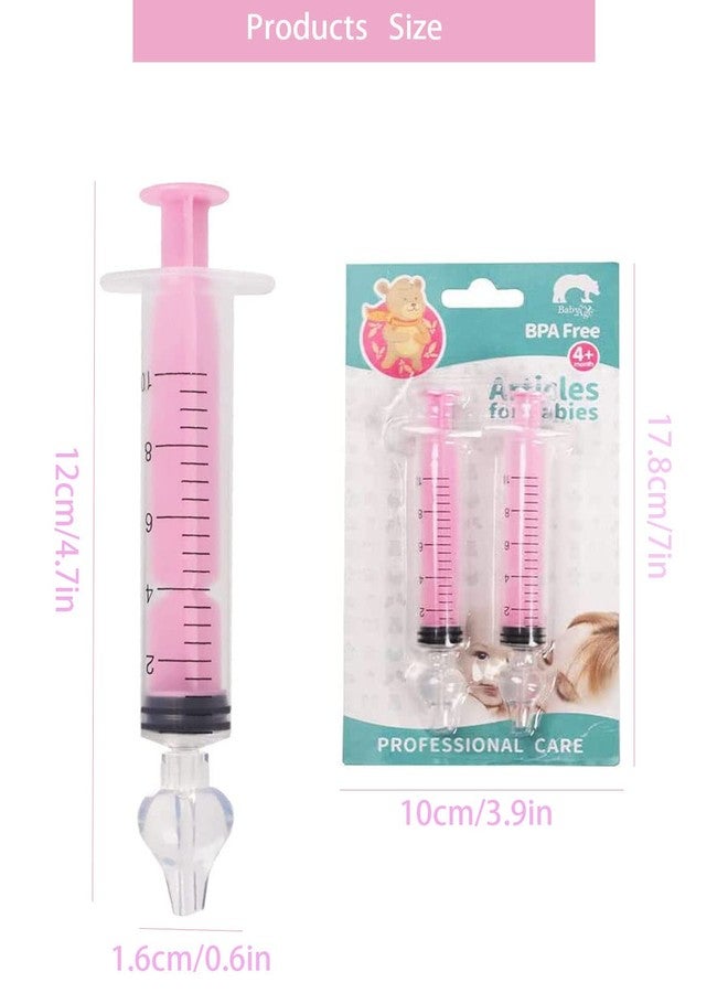 WenTigDY Nasal Irrigator for Baby,10ml Baby Nasal Syringe Irrigator Portable Infant Noses Cleaner Nasal Irrigation Nose Aspirator for Babys Nasal Wash Nasals Cleaner Babys Nose Rinse 2pcs (Pink) - Image 2